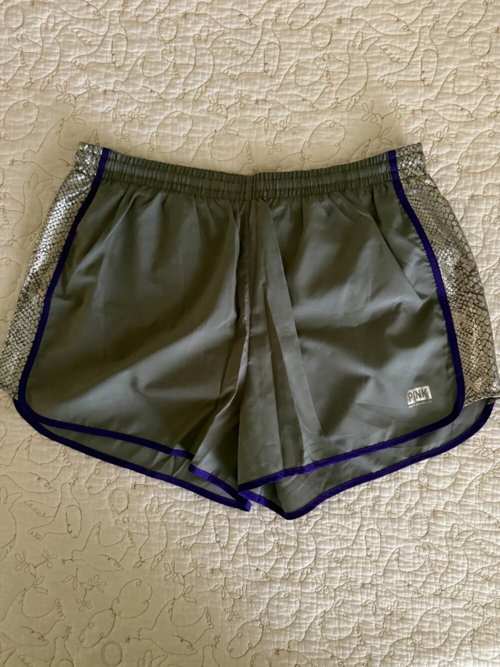 Pink by Victoria Secret Purple/Silver/Gray Running Shorts